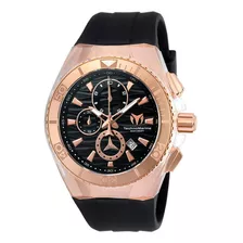 Reloj Para Hombre Technomarine Cruise Tm-115048 Dorado Color De La Correa Negro