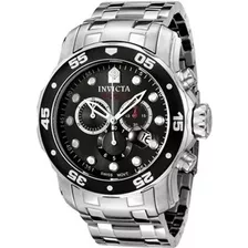 Reloj Pulsera Invicta Pro Diver Scuba 0069 De Cuerpo Color Acero, Analógico, Para Hombre, Fondo Negro, Con Correa De Acero Inoxidable Color Acero, Agujas Color Blanco Y Acero, Dial Blanco Y Acero, Sub