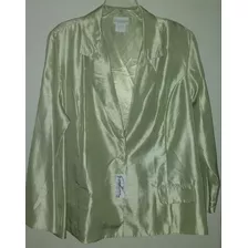 Saco Dama Extra 22w Blair Boutique Verde Satinado