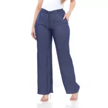 Calça Pantalona Feminina Cintura Alta Confortável Ref.15619