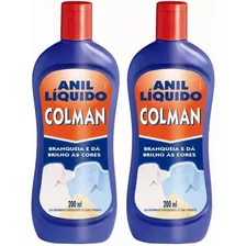 2 Unidades- Anil Líquido Colman Branqueador De Roupas 200ml 