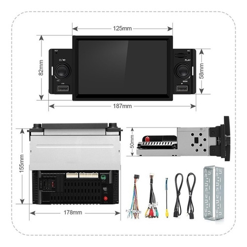 1 Din Auto Estreo Universal Radio Android 10 Carplay Wifi Foto 9