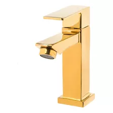 Torneira Banheiro Lavabo Luxo Metal Dourada Ouro Bica Baixa
