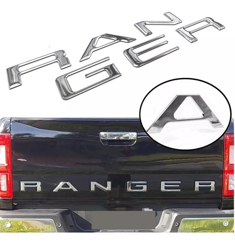 Emblema Ranger Ford Letras Insignia Cromadas Trasero Logotip Foto 4