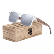Óculos De Sol Barcur Polarizado Uv400 Clean Silver Wood 