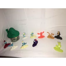 10 Bonecos Miniaturas Smurfs/casinha Mc Donald (usado) M05