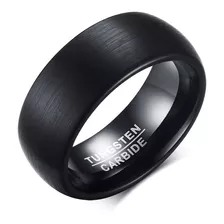 Anel Preto Feminino Masculino Tungstênio Unidade