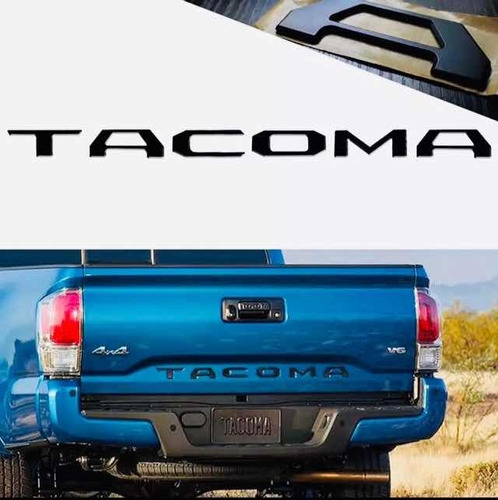Emblema Toyota Tacoma Batea Negro 2016-2020 No Vinil Letras Foto 2