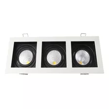 Plafon Embutir 3 Luces Led Antideslumbrante Blanco 