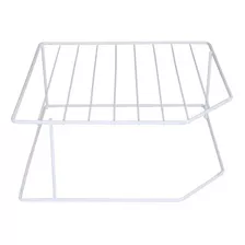 Suporte De Pratos Horizontal 2 Níveis Organizador Branco