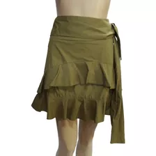 Saia Feminina Moda Evangélica Trabalhada Laço Verde Militar