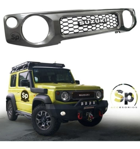 Parrilla Gris Oem Off Road Emblema Suzuki Para Jimny 2021+ Foto 2