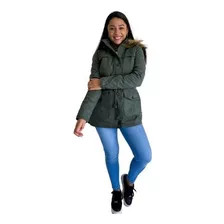 Campera Parka Dama Mujer Gabardina Modelo Cierre Y Botón 