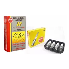 Kit Cabos + Velas Ignição Ford Ka 1.0 Mpi 8v Flex Ano 2009