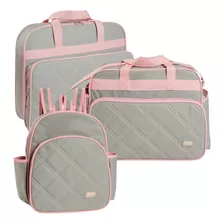 Kit Bolsas De Bebe Maternidade Menina Menino Saida Luxo