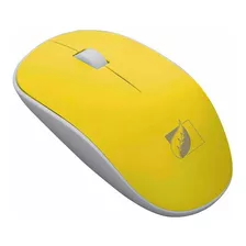 Mouse Inalámbrico Green Leaf 1000 Dpis Ergonómico Color Amarillo