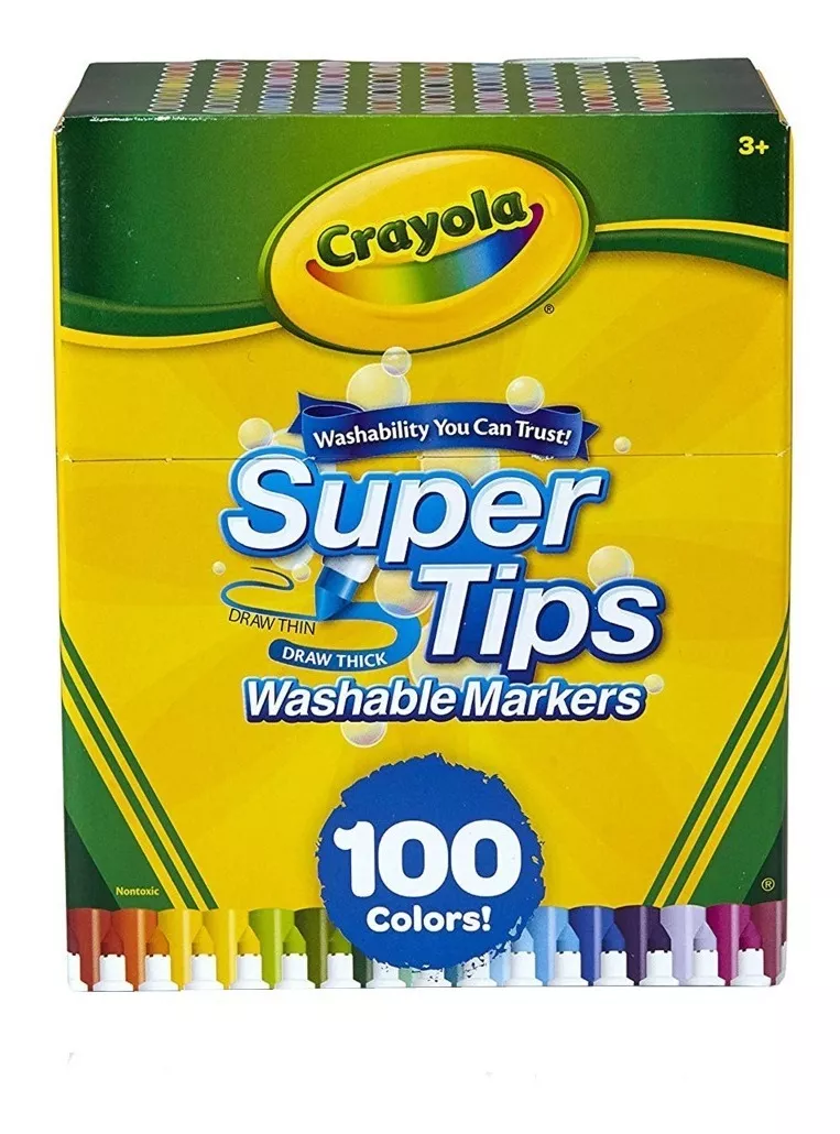Crayola Supertips 100 Plumones Lavables Washable Niños Kids 