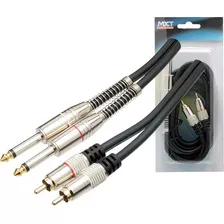 Cabo Audio Auxiliar 2 Rca X 2 P10 Mono Blindado Profissional