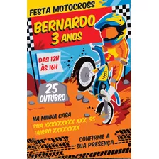 Convite Moto Motocross Aniversário Festa Digital