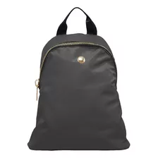 Mochila Espalda Amayra Street Gris Oscuro 33 Cm. Diseño De La Tela Lisa