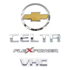 Kit Emblemas Traseiro Chevrolet Celta Vhc Flexpower 2008 