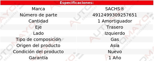 1 - Amortiguador Gas Tras Izq Sachs Five Hundred Ford 06-08 Foto 2