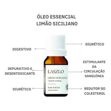 Óleo Essencial Laszlo Limão Siciliano Puro 10ml Antisséptico