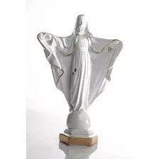 Cristo De Braços Abertos Laqueado 40cm (aspecto De Louça)