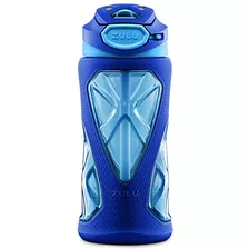 Botella Agua Nios Zulu Torque 16oz, Manga Silicona, Tapa Ant