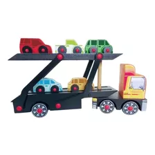 Caminhão Cegonha Brinquedo Educativo De Madeira Lúdico