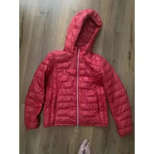 Campera Benetton Talle 46 Roja Capucha Importada