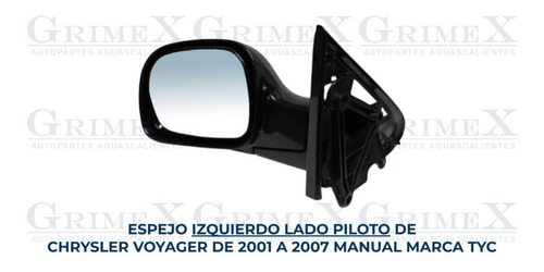 Espejo Chrysler Voyager 2001-01-02-03-04-05-06-2007-07 Man Foto 2