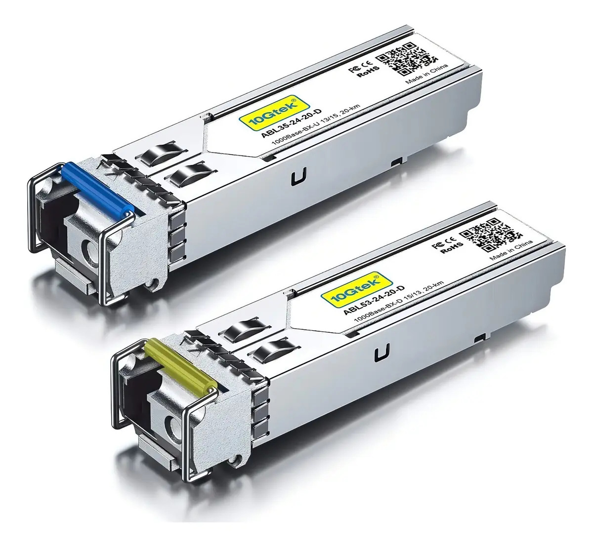 Par Modulo Transceiver Bidi Sfp 1.25g Hasta 20km Monomodo Lc 10gtek 1000base-bx Apto Mikrotik Tplink Ubiquiti Cisco