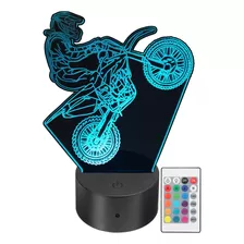 Lámpara Led Decorativa Motocross Rgb Personalizada