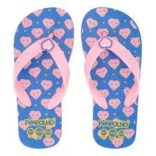 Sandália Chinelo Praiana Kids Rosa/diamante Pimpolho Fem