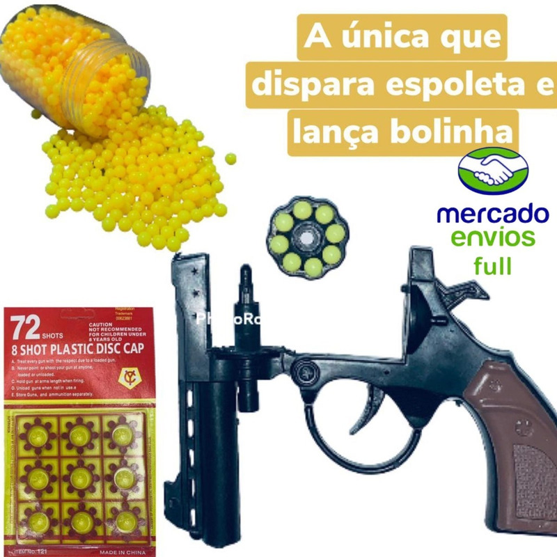 Arma De Brinquedo Atira Dardos + Revolver Espoleta De Brinde