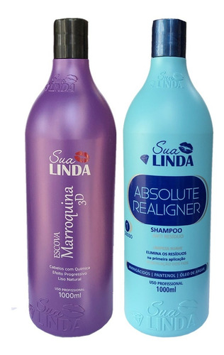 Escova Marroquina Sua Linda  Original+shampoo Anti Resíduo