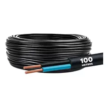 Fio Cabo Energia Eletrica Pp 2x1,5mm Preto Rolo De 100metros