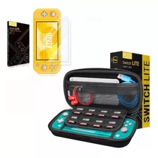 Nintendo Swicth Lite Kit Funda + Vidrio Templado Orzly Pantalla Accesorios Protector Antigolpes
