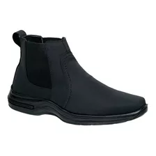 Bota Botina Masculina Em Couro Nobuck Macia Promoção Leve 