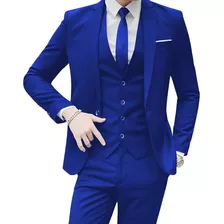 Terno Slim Executivo Italiano Azul Royal ( Calça E Blazer )