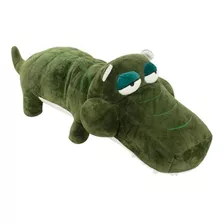 Crocodilo De Pelúcia Cartoon Deitado Verde 65 Cm