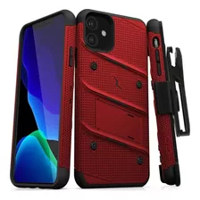 Funda Para iPhone 11, Rojo/negro/resistente/soporte