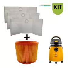 Kit Saco E Filtro Aspirador Electrolux Gt30n Gt3000 Pro