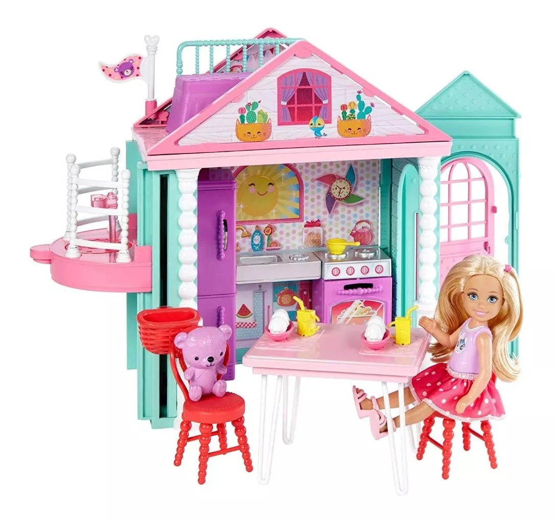 Muñeca Barbie Chelsea Con Casa Y Ascensor +10 Accesorios