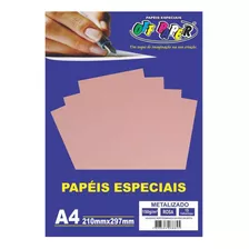 Papel Metalizado A4 Off Paper 150g/m² 15 Folhas Rosa
