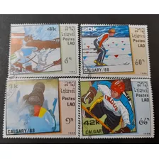 Sello Postal - Laos - 1988 Juegos Olimpicos De Canada