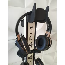 Suporte Gamer Controle Headset Fone De Ouvido - Ps4 Mdf 