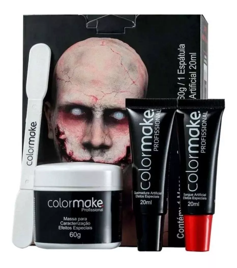 Kit Maquiagem Do Terror Teatral Efeitos Especiais Halloween
