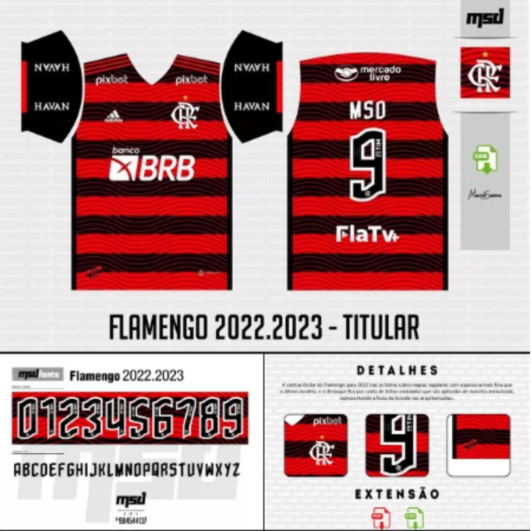 Fonte Vetor Camisa Do Flamengo 2022 2023 + Bônus Exclusivo